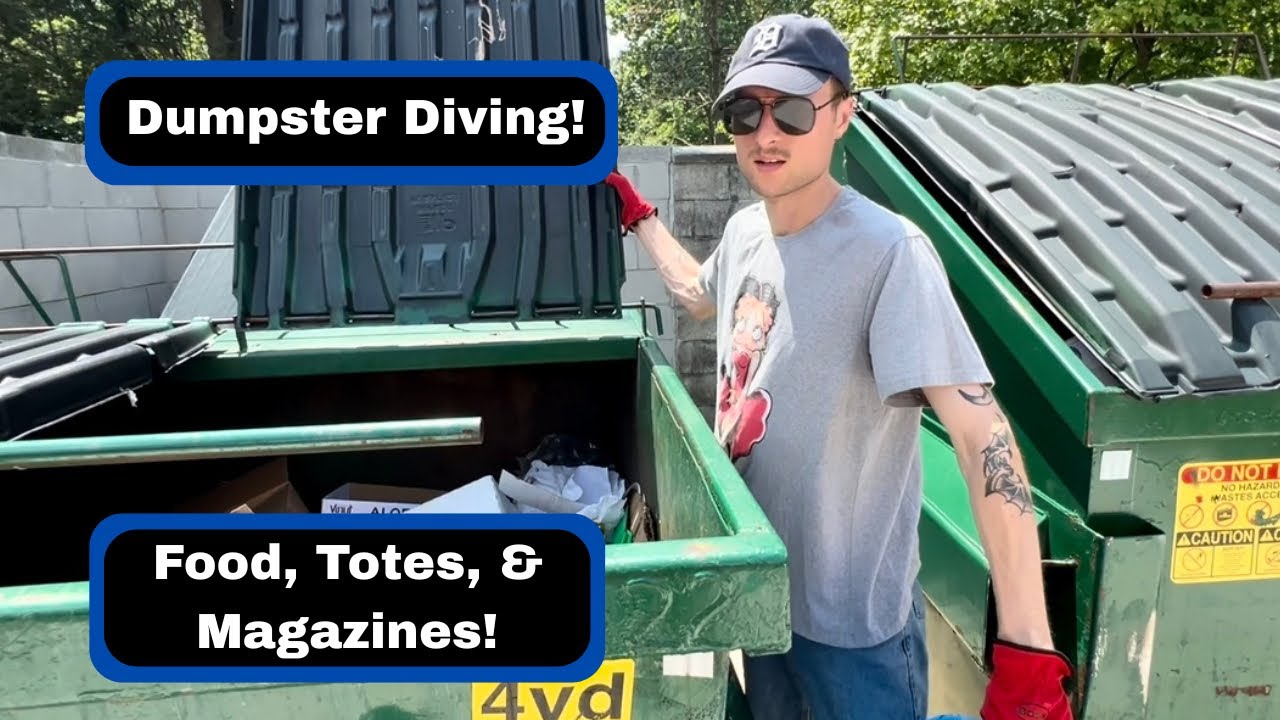 Dumpster Diving! Food, Drinks, Totes, & Magazines!