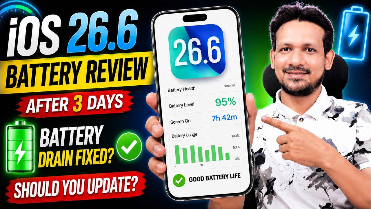 iOS 26.6 Review After 3 Days 🔋 Battery Drain Fixed? Should You Update iOS 26.6? (HINDI)