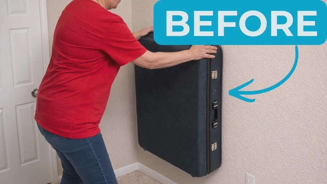 Stell einen Koffer an die Wand im Flur – genialer Trick für mehr Stauraum!