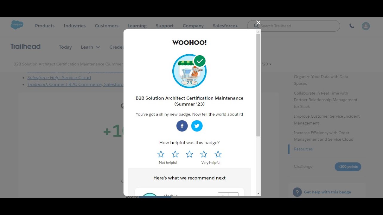 B2B Solution Architect Certification Maintenance (Summer '23) || Trailhead Salesforce #2024
