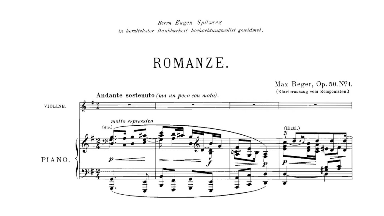 Max Reger - 2 Romances, Op.50