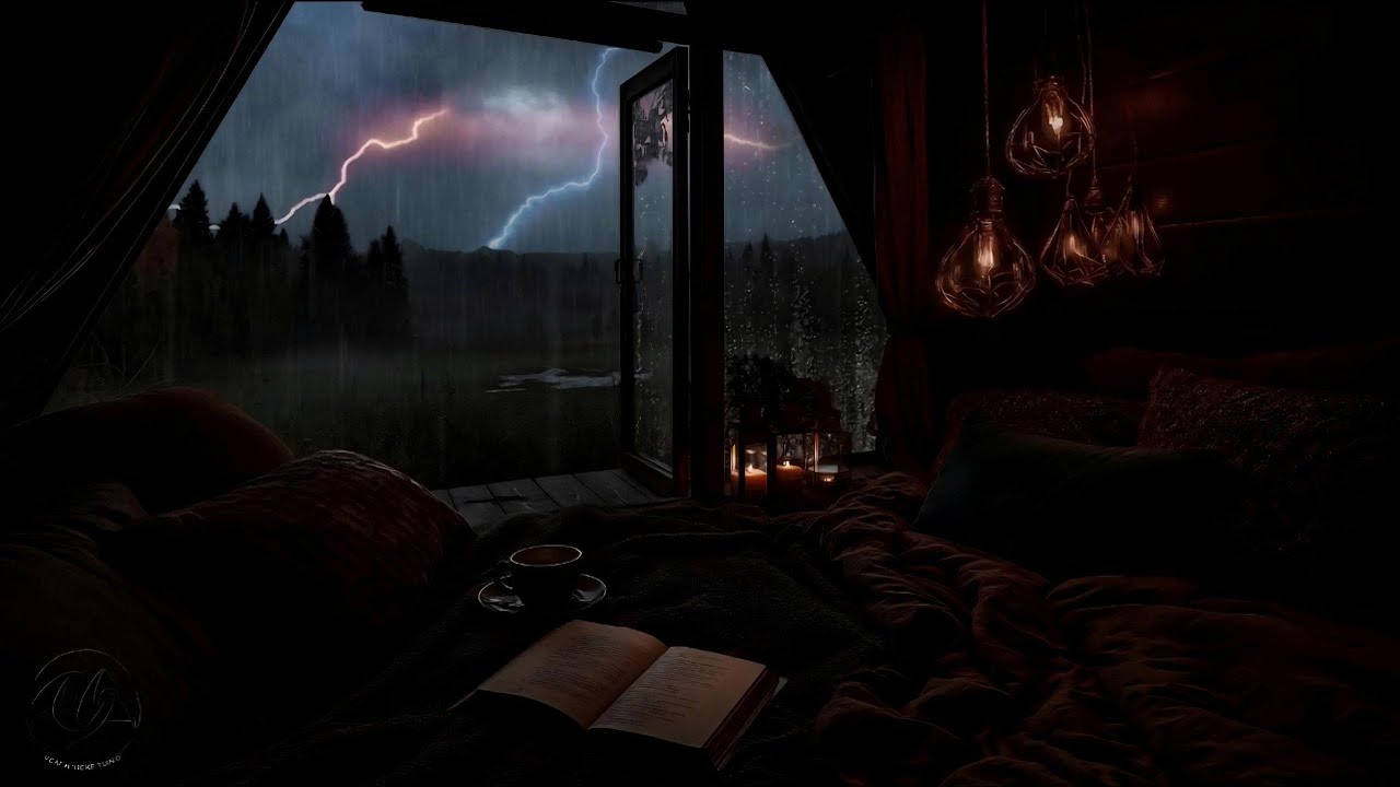 Rain, Wind & Thunderstorm Sleep Sounds | 5H Cozy Cabin Night (No Ads)