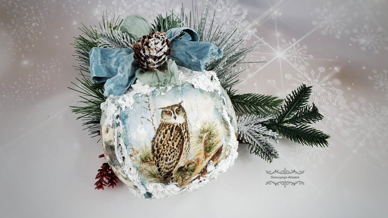 Decoupage # bauble with animals #pentart # DIY tutorial...