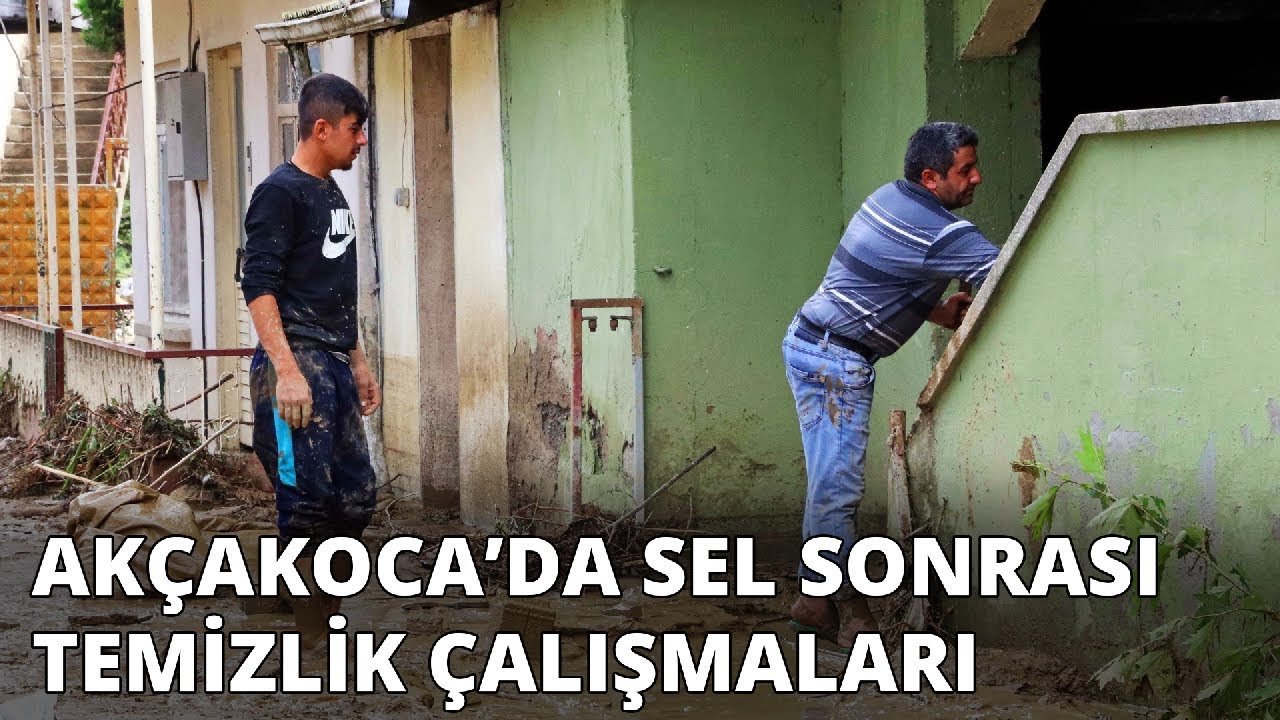 Akçakoca'da sel sonrası temizlik çalışmaları