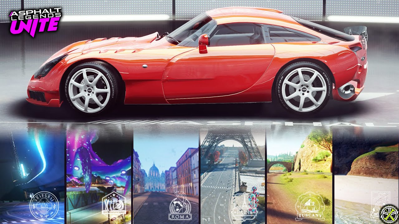 Asphalt Unite | TVR Sagaris - Test Drive on 6 Tracks