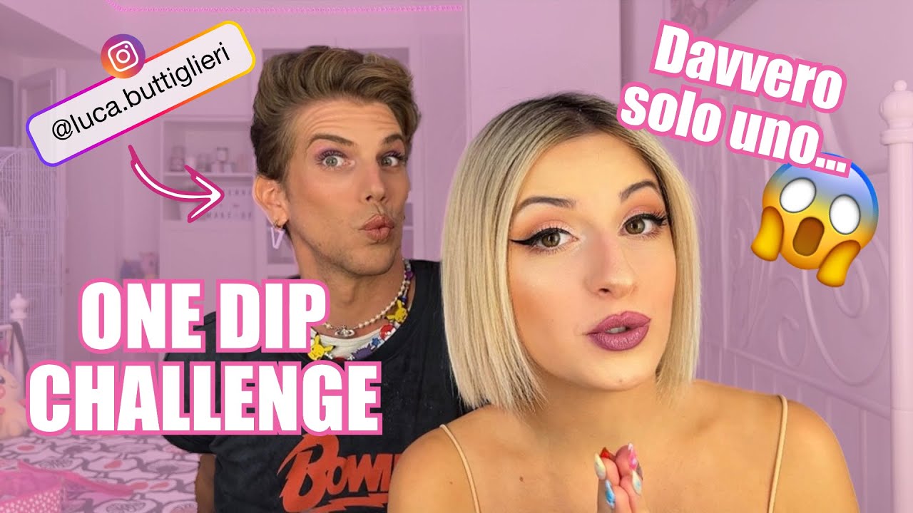 ONE DIP MAKEUP CHALLENGE! | ft. LUCA BUTTIGLIERI