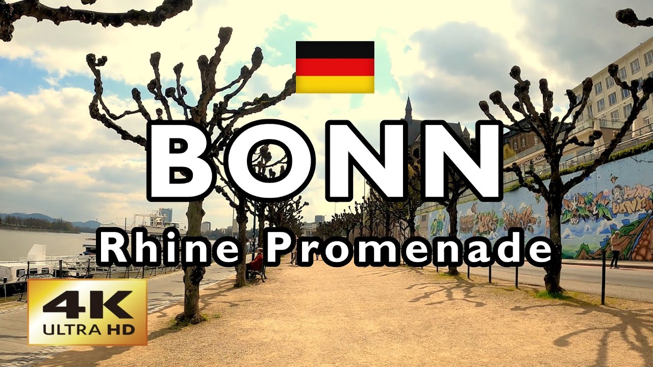【4K】 Bonn 🇩🇪 Germany - Rhine Promenade