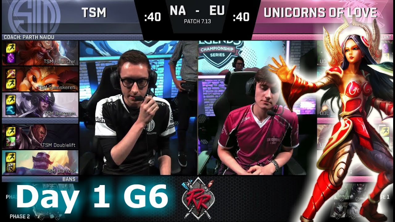 TSM vs Unicorns of Love | Day 1 of NA vs EU Rift Rivals 2017 LoL | TSM vs UOL #RiftRivals