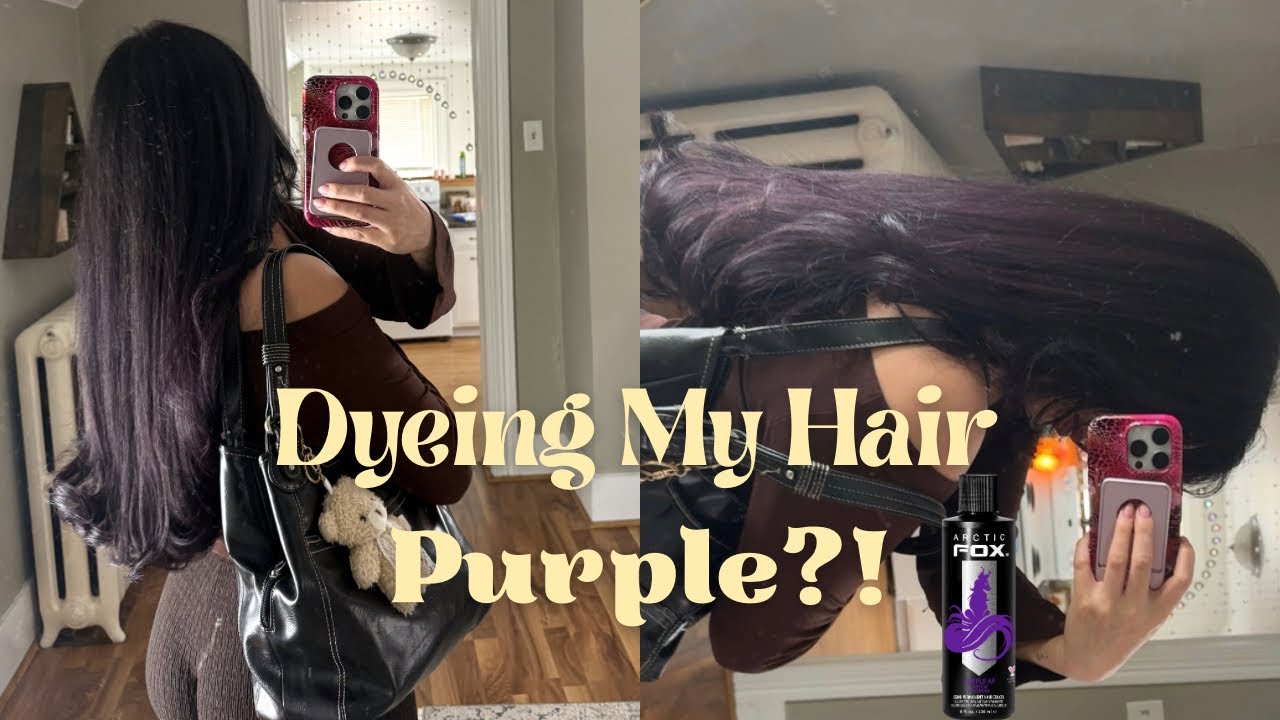 Attempting to Dye Dark Brunette Hair PURPLE | no bleach, “Artic Fox Purple AF,” & tips