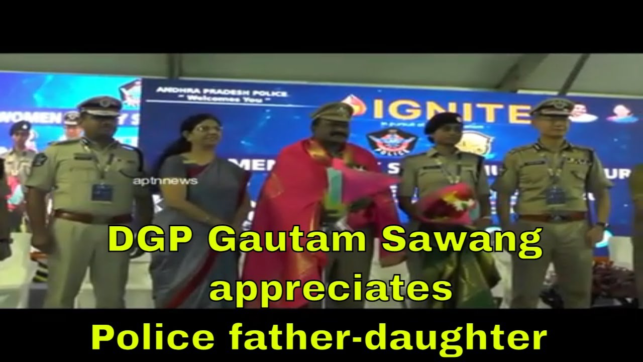 DGP Gautam Sawang meets & appreciates the dynamic father daughter police Jessy Prashanti,Shyamsundar