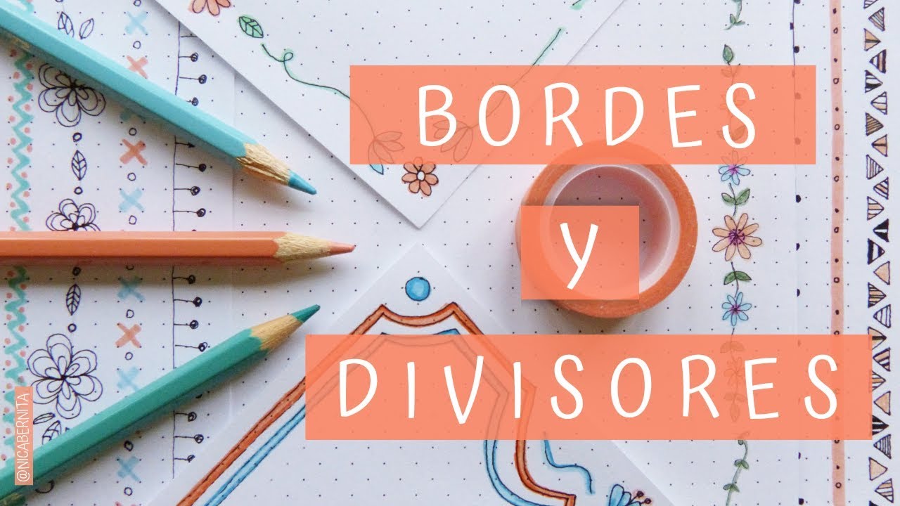 BORDES, DIVISORES Y MÁRGENES para CUADERNOS 🌼 MÁRGENES FÁCILES para APUNTES BONITOS