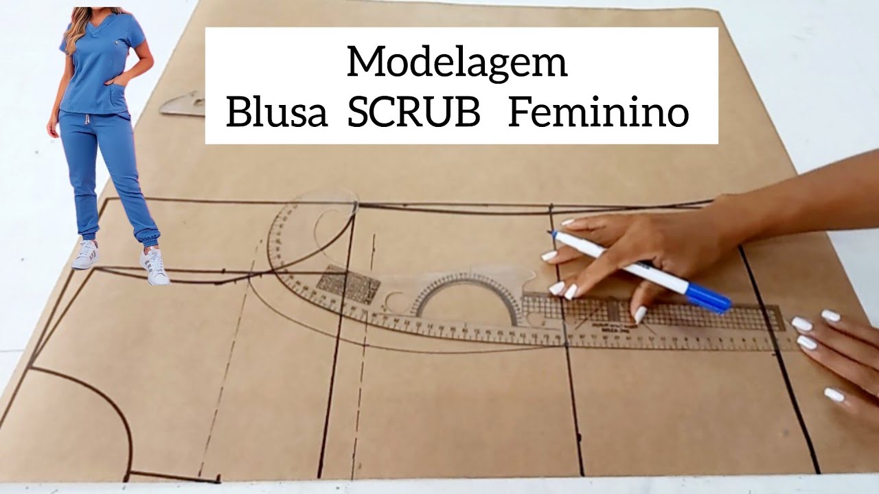 Como fazer MOLDE para Blusa Feminino SCRUB, blusinha ou bata para PIJAMA CIRÚRGICO