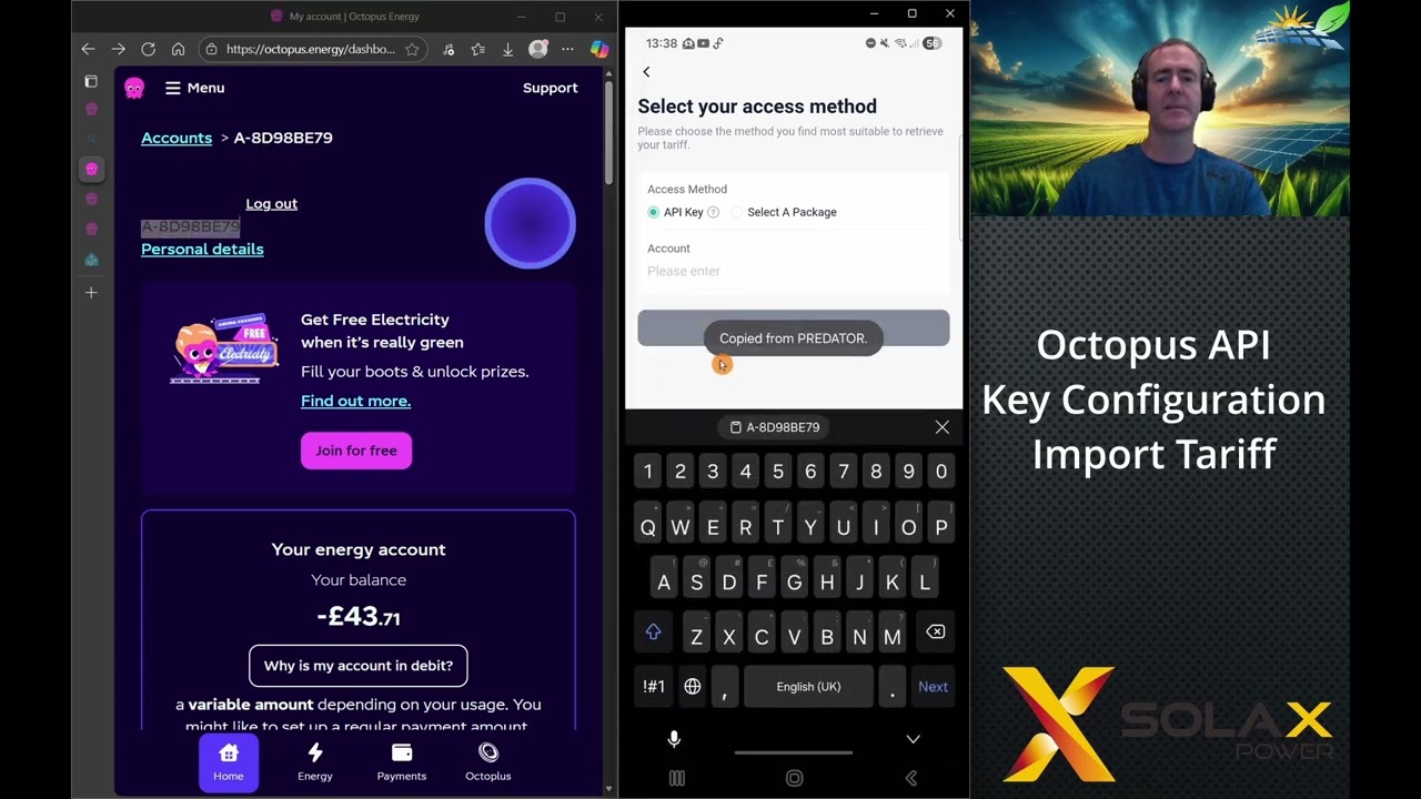 05 - Настройка автоматизированного тарифа Octopus Energy API - Тарифная серия - Приложение Solax ...