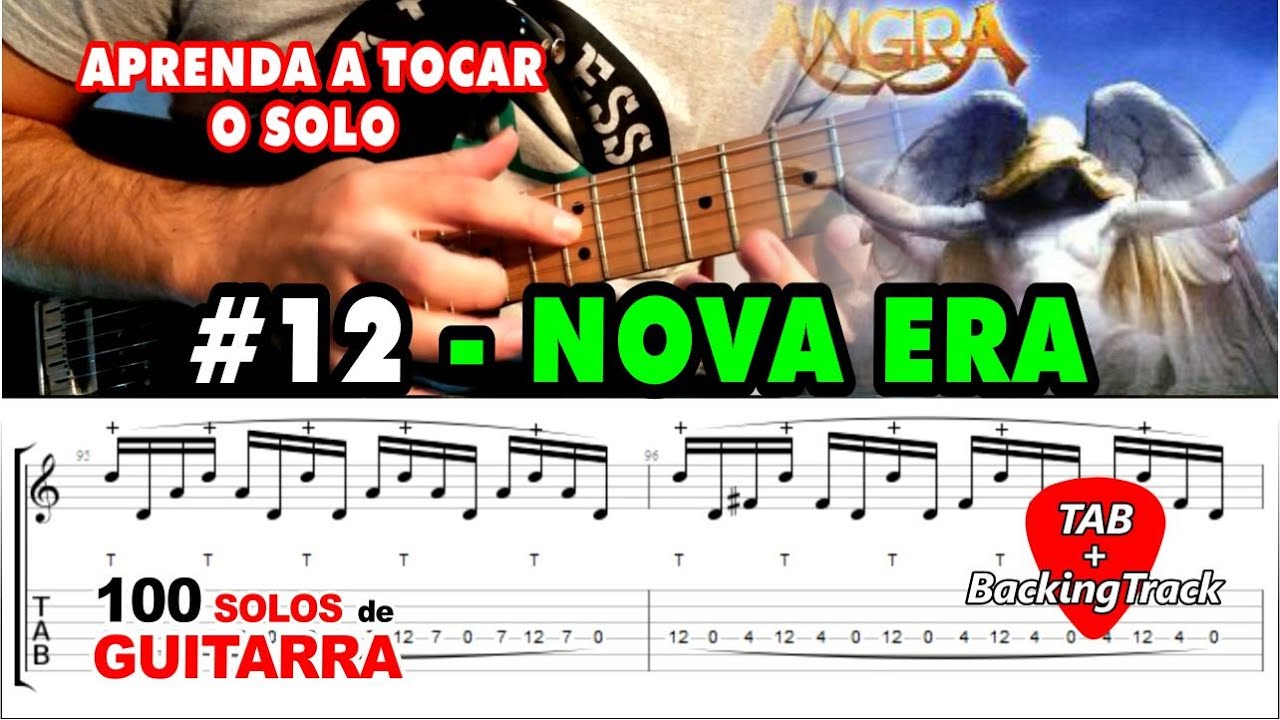 Nova Era - Angra (Guitar solo TAB + Backing Track) 100 solos de guitarra #12