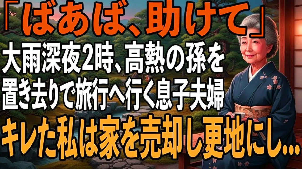 大雨の深夜2時過ぎ、高熱でふらふらの孫が駆け込んできた。「パパとママは海外旅行行ってて」孫の一言に激怒した私は即座に家を売却し更地に→帰国後、2人は全てを失い【シニアライフ】【60代以上の方へ】