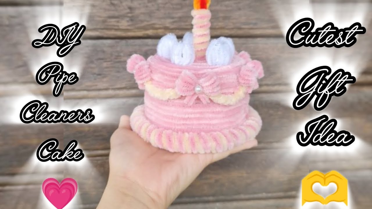 DIY cake from pipe cleaners 🍒 best reuse of waste containers ✨ how to make gifts from pipe cleaners🔥