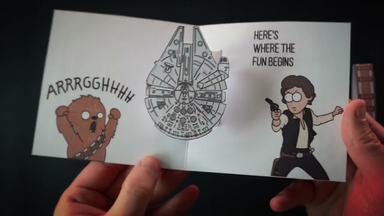 DIY Star Wars Birthday Card | Millennium Falcone Pop-Up Card |Easy DIY Cards