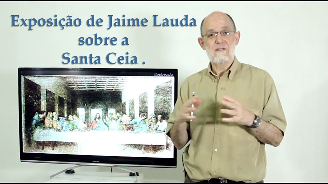 Exposição do professor e astrólogo Jaime Lauda sobre a Santa Ceia .