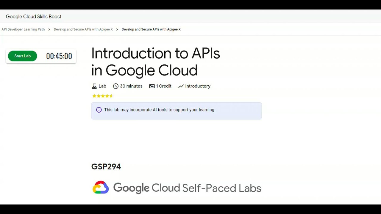 Introduction to APIs in Google Cloud GSP294 - New 2025