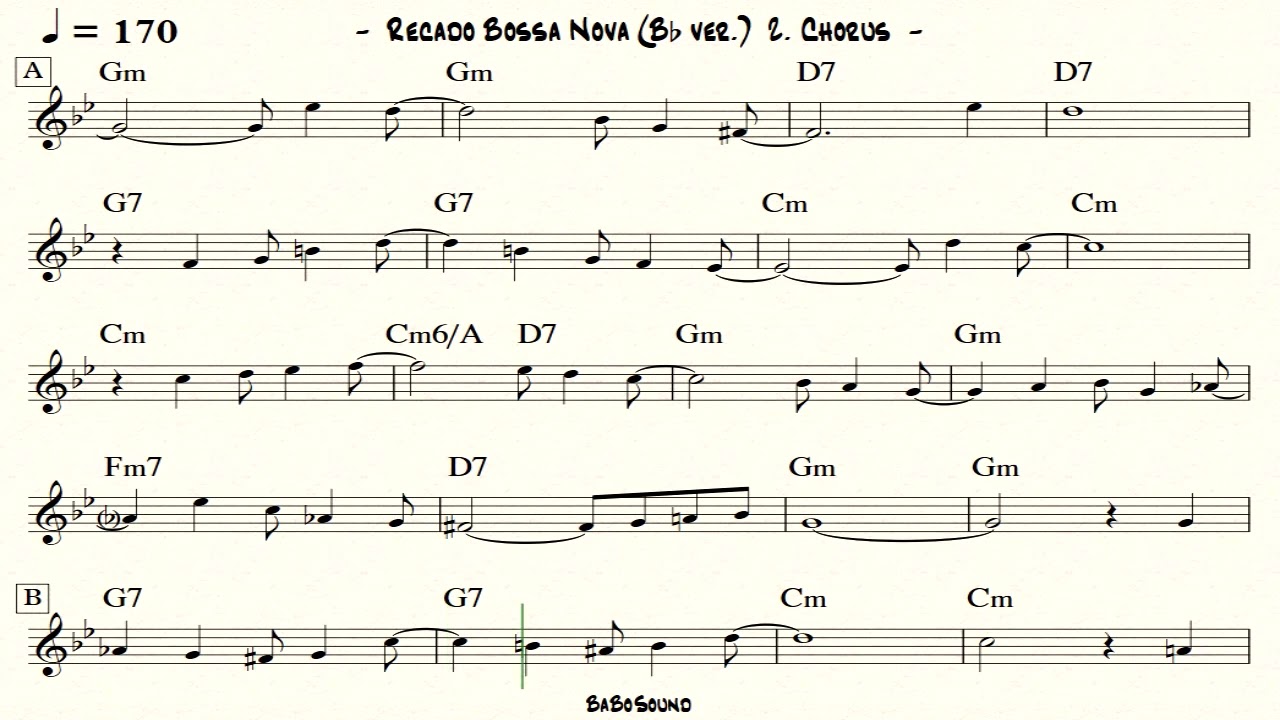 Recado Bossa Nova Backing Track (Bb ver.)