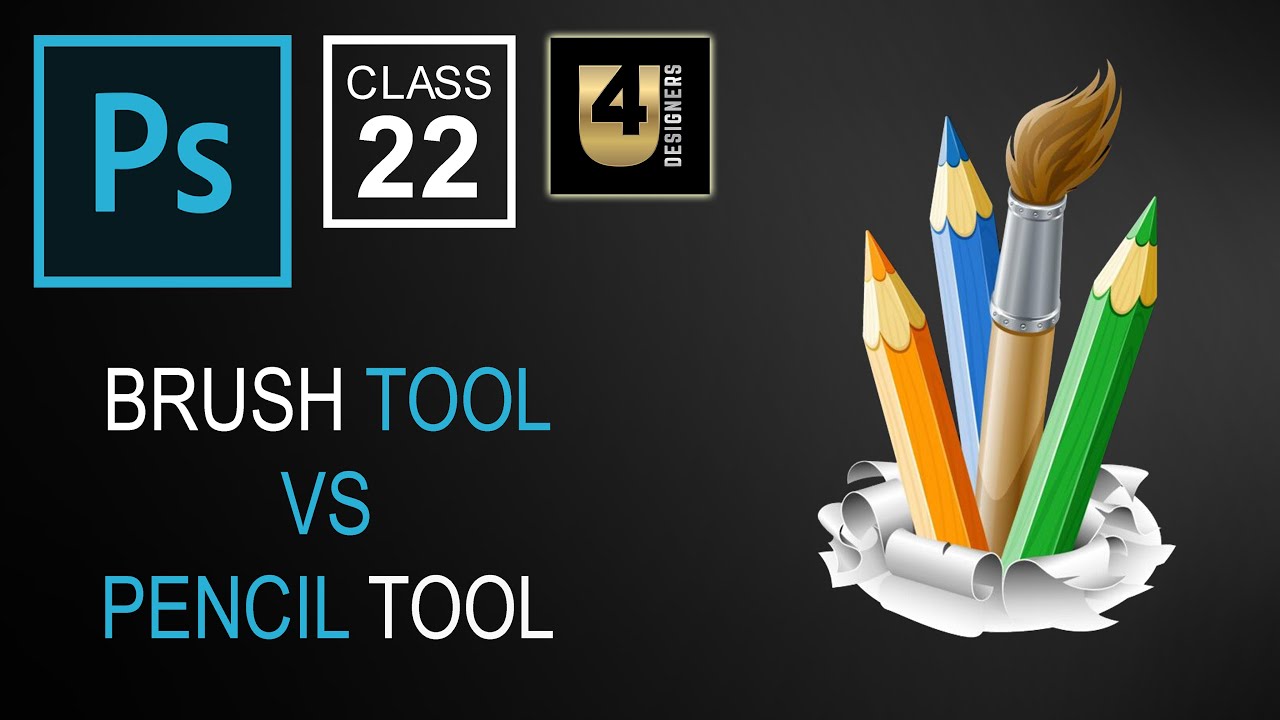 Brush Tool vs Pencil Tool in Photoshop | Sketching And Painting Tutorials | Class-22