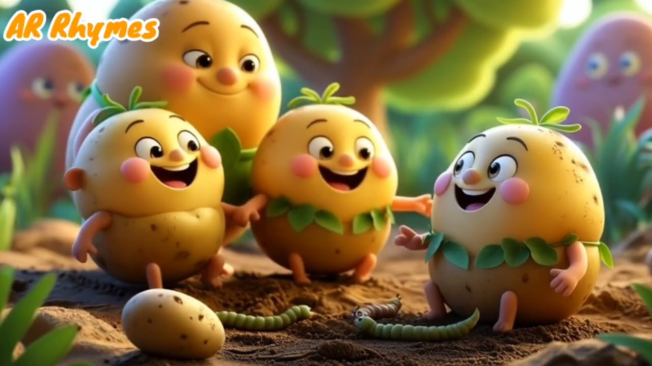 Five Little Potatoes 🥔 | Kids Counting Song | Nursery Rhymes for Children
