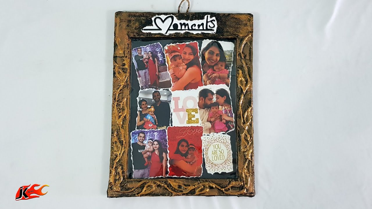 Expensive metal looking wall decor photo frame using cardboard  | JK Arts 1903