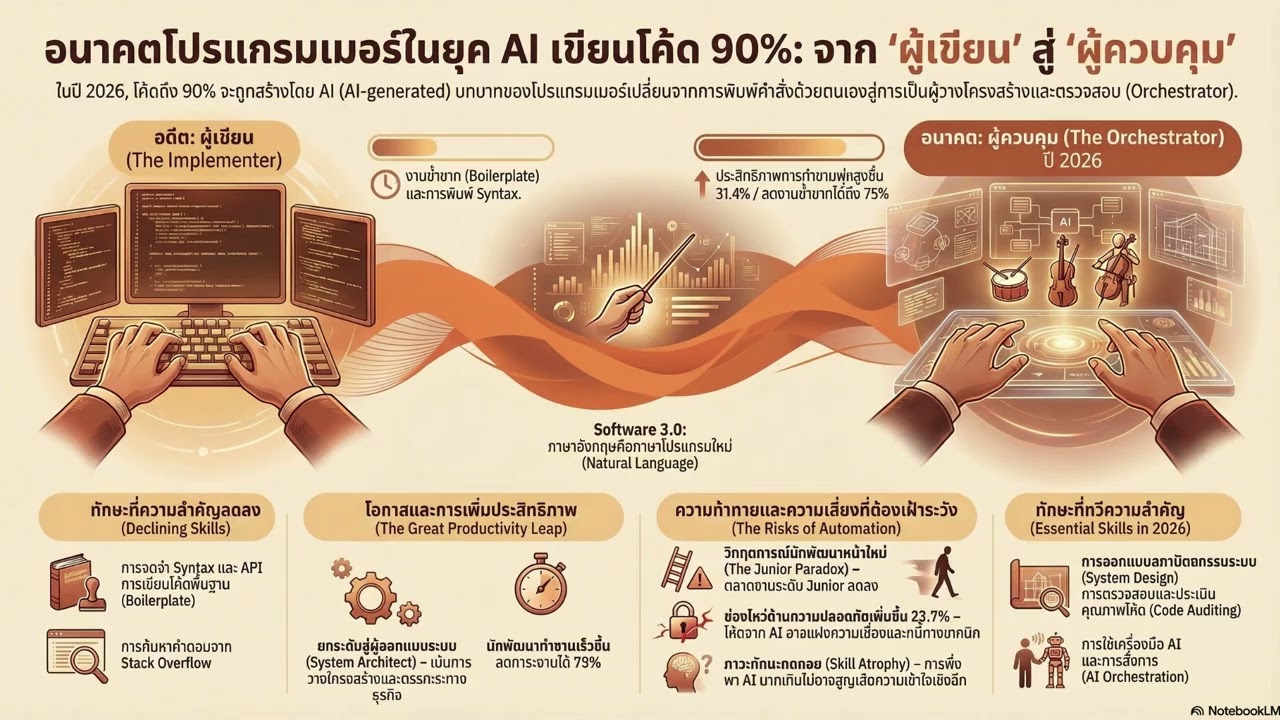 วิกฤต Agentic AI ยึดวงการโค้ดดิ้ง: สิ้นสุดยุค Junior Dev หรือวิวัฒนาการสู่ Architect?