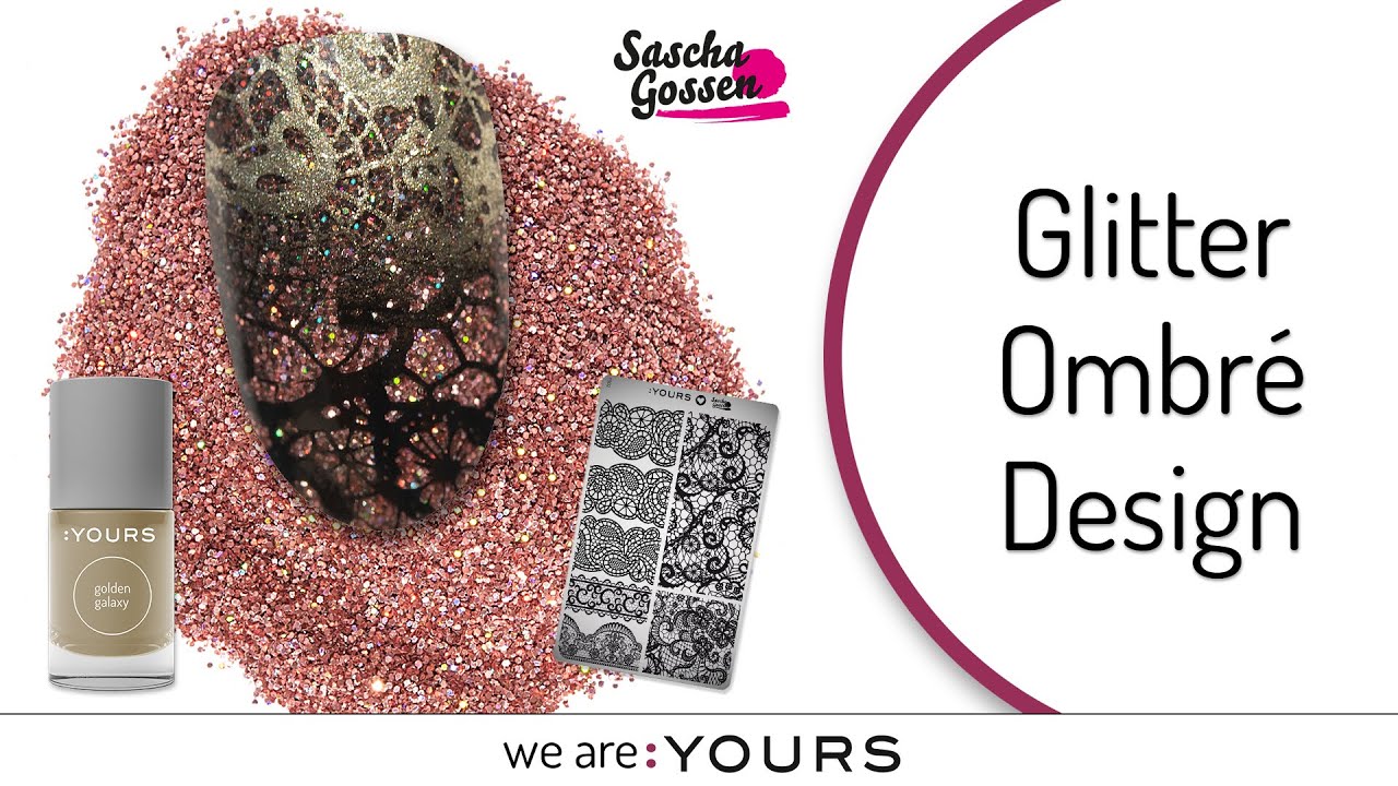 GLITTER OMBRE DESIGN WITH STAMPING