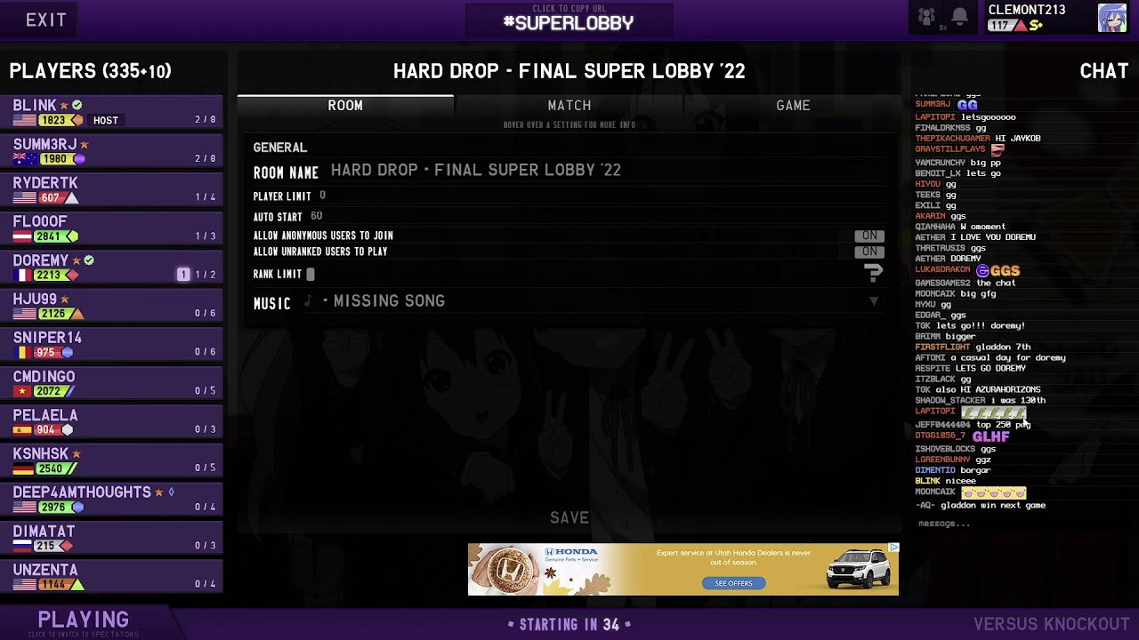 Tetrio super lobby
