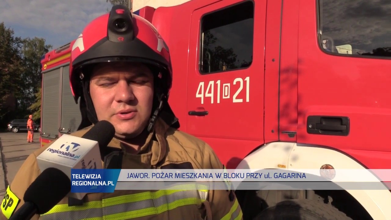 JAWOR. Pożar mieszkania w bloku przy ul. Gagarina