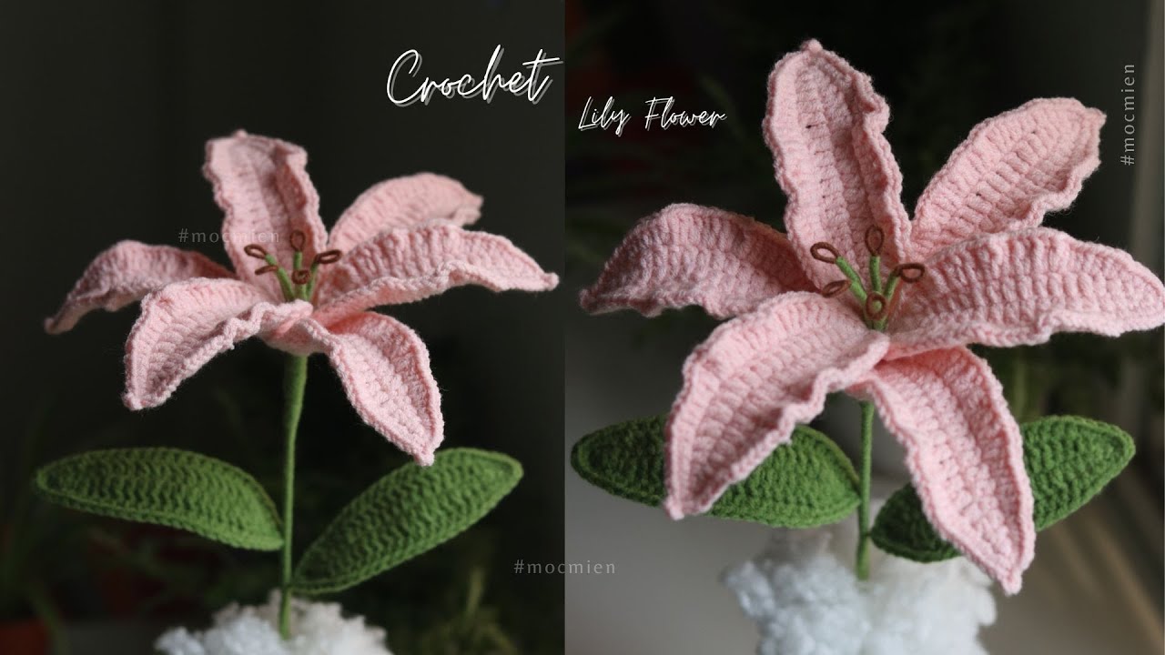 [Eng sub] How to crochet a lily flower I Hướng dẫn cách móc hoa ly to chi tiết nhất | Moc Mien