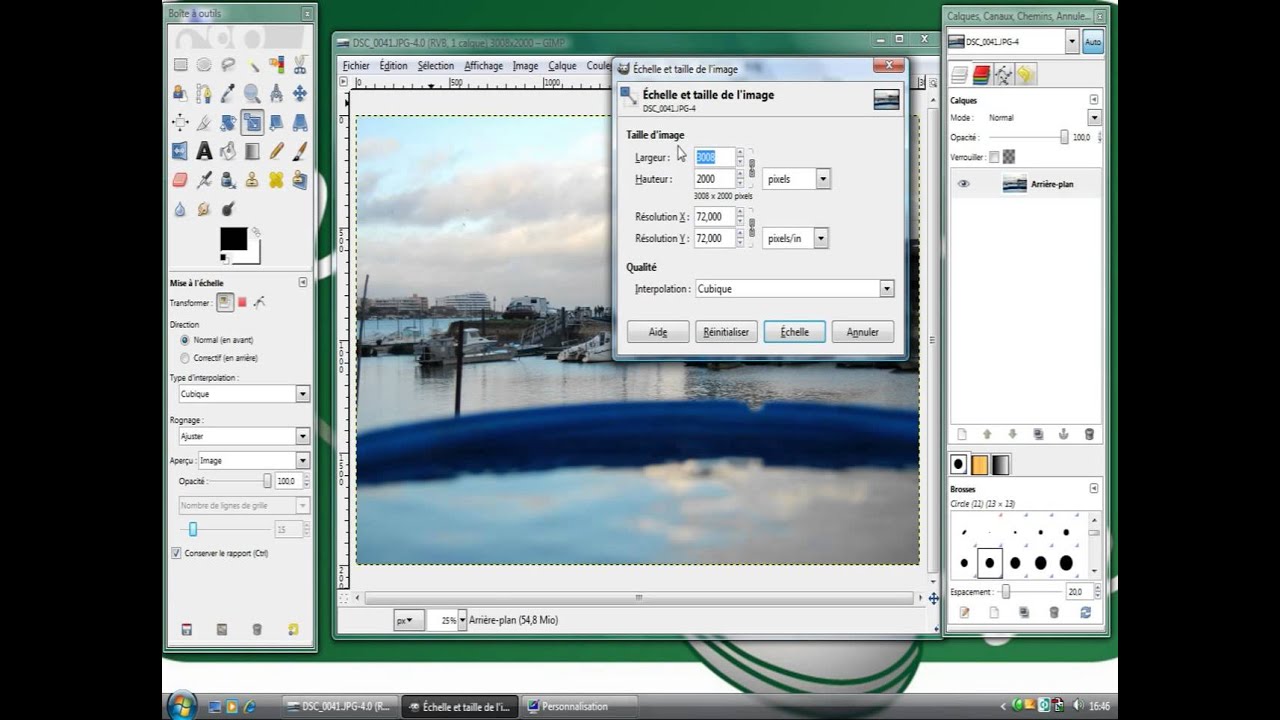 Gimp : Redimensionner et recadrer une photo