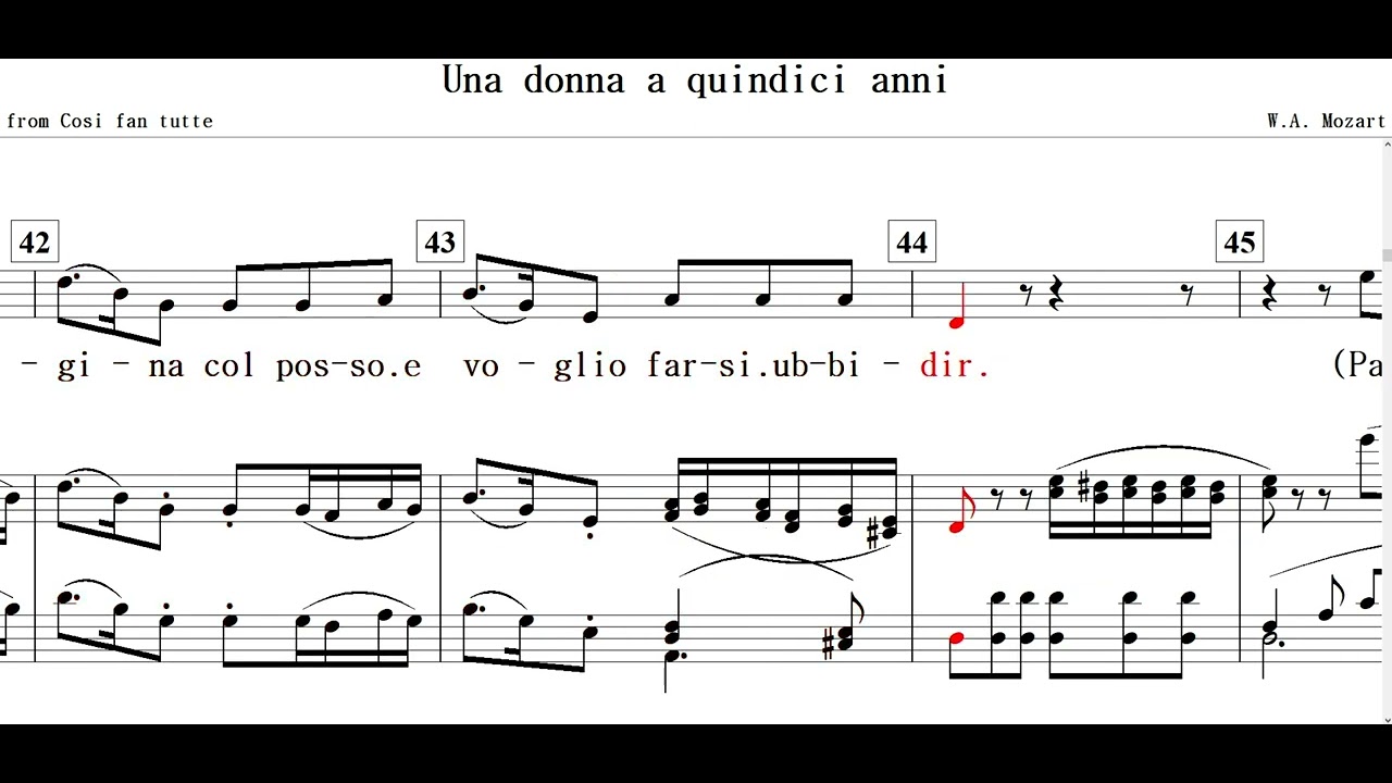 Una donna a quindici anni(W.A. Mozart)