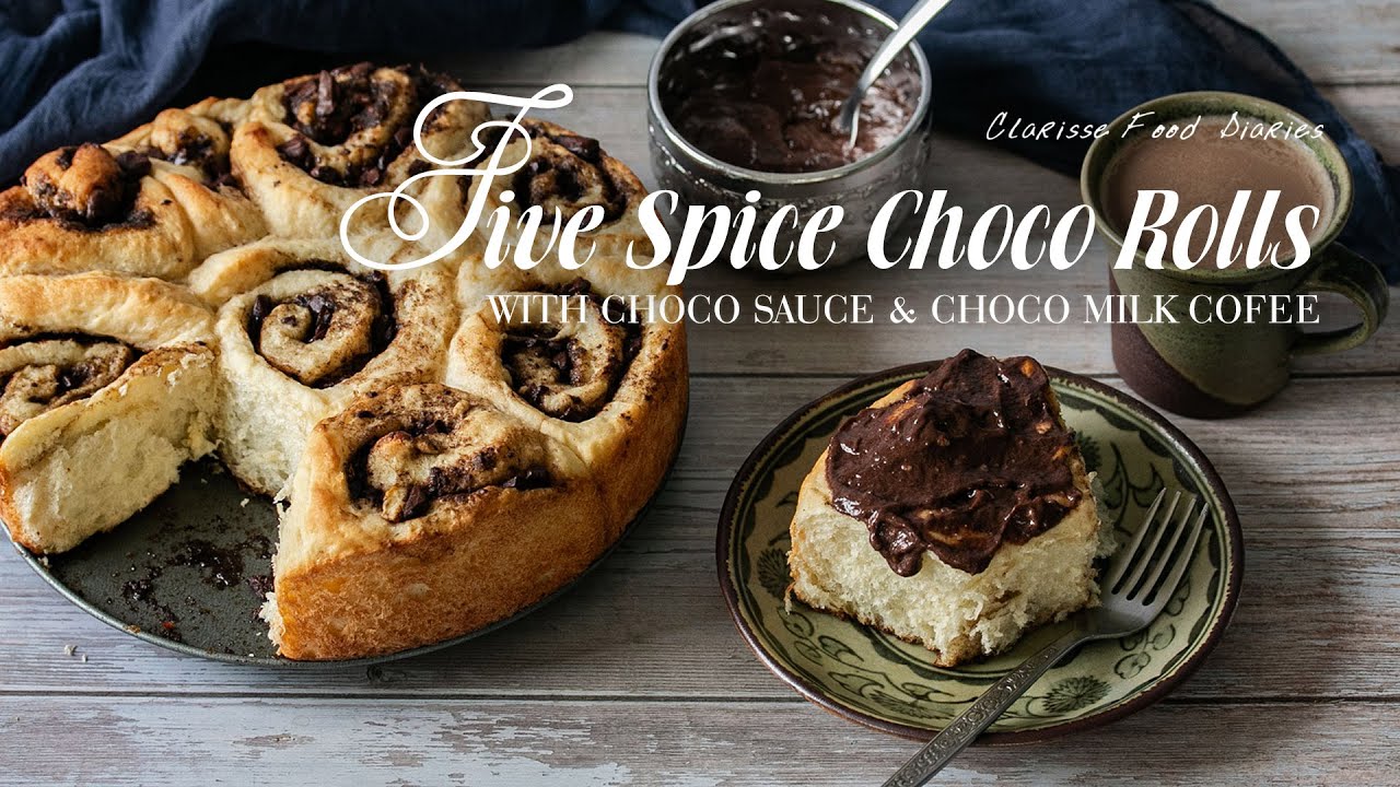 F is for Five Spice Chocolate Chips Rolls + Chocolate Milk Latte