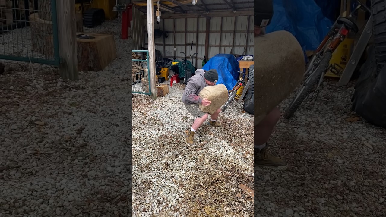 Worlds Strongest Man - Stone Lifting - 300lb Natural Stone - Landon