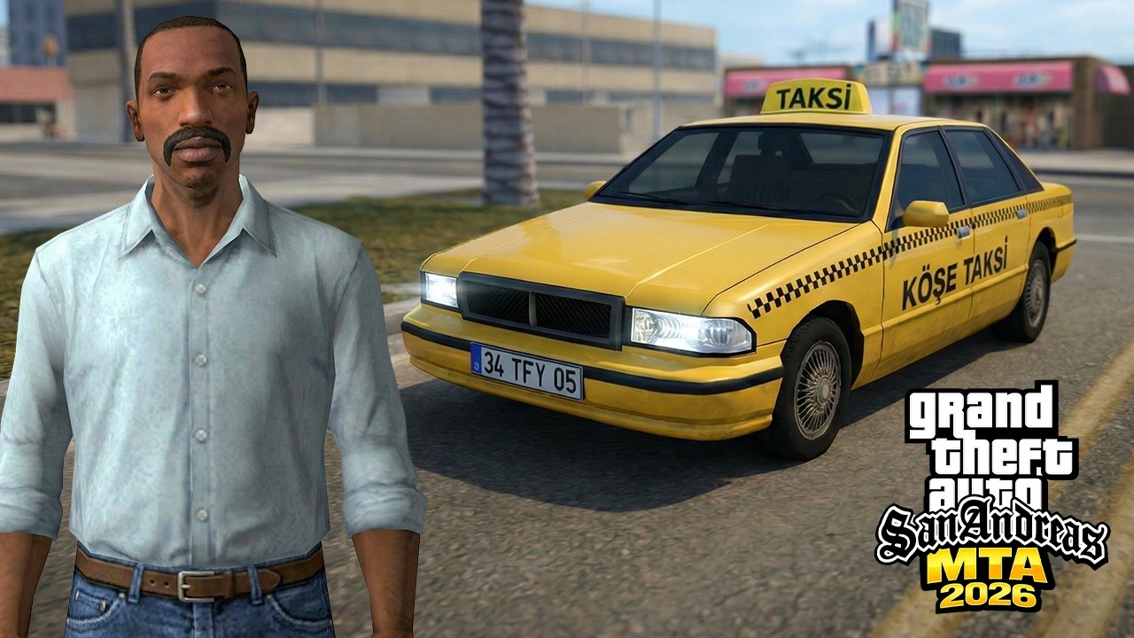GTA SAN ANDREAS CJ T&Uuml;RK TAKSİCİ OLDU! MTA T&Uuml;RK SESLİ RP SUNUCUDA TAKSİCİ ROLEPLAY