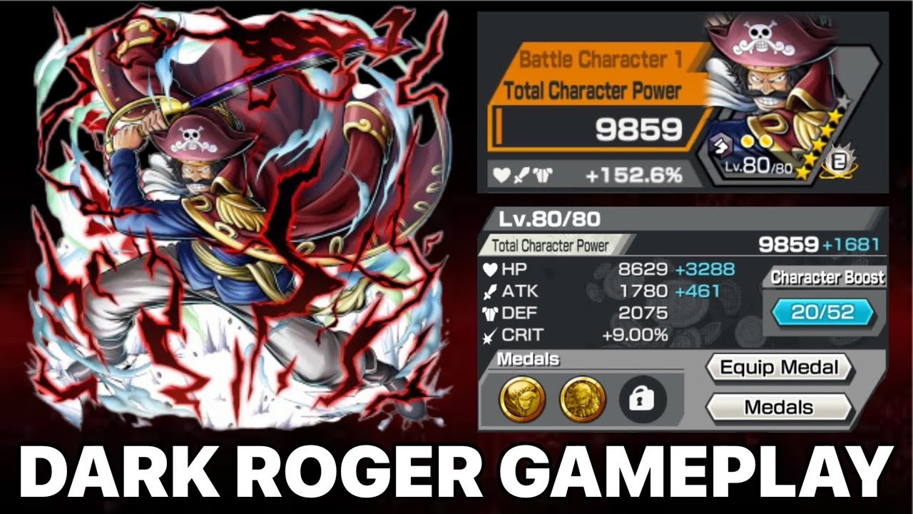 LEVEL 80 DARK EX ROGER GAMEPLAY | ONE PIECE BOUNTY RUSH | OPBR