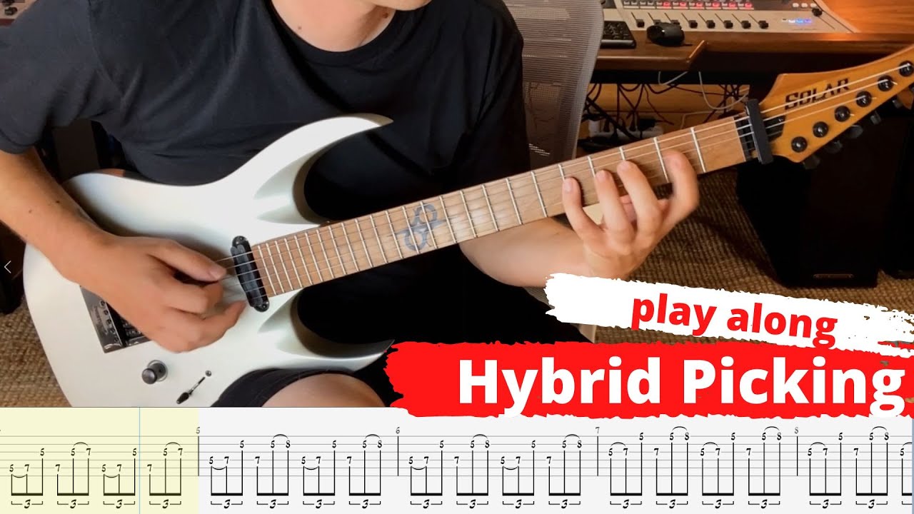 Hybrid picking guitar workout | pentatonic legato play along