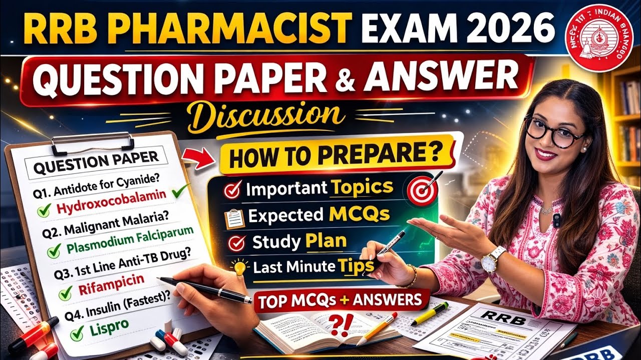 RRB Pharmacist Year-Wise Pharmacy MCQs | Important Questions Discussion