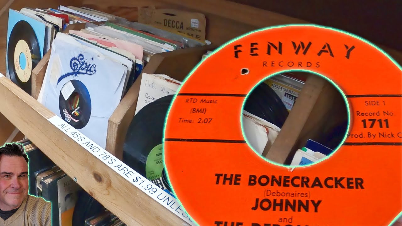 Digging through vinyl records in book stores and antique malls