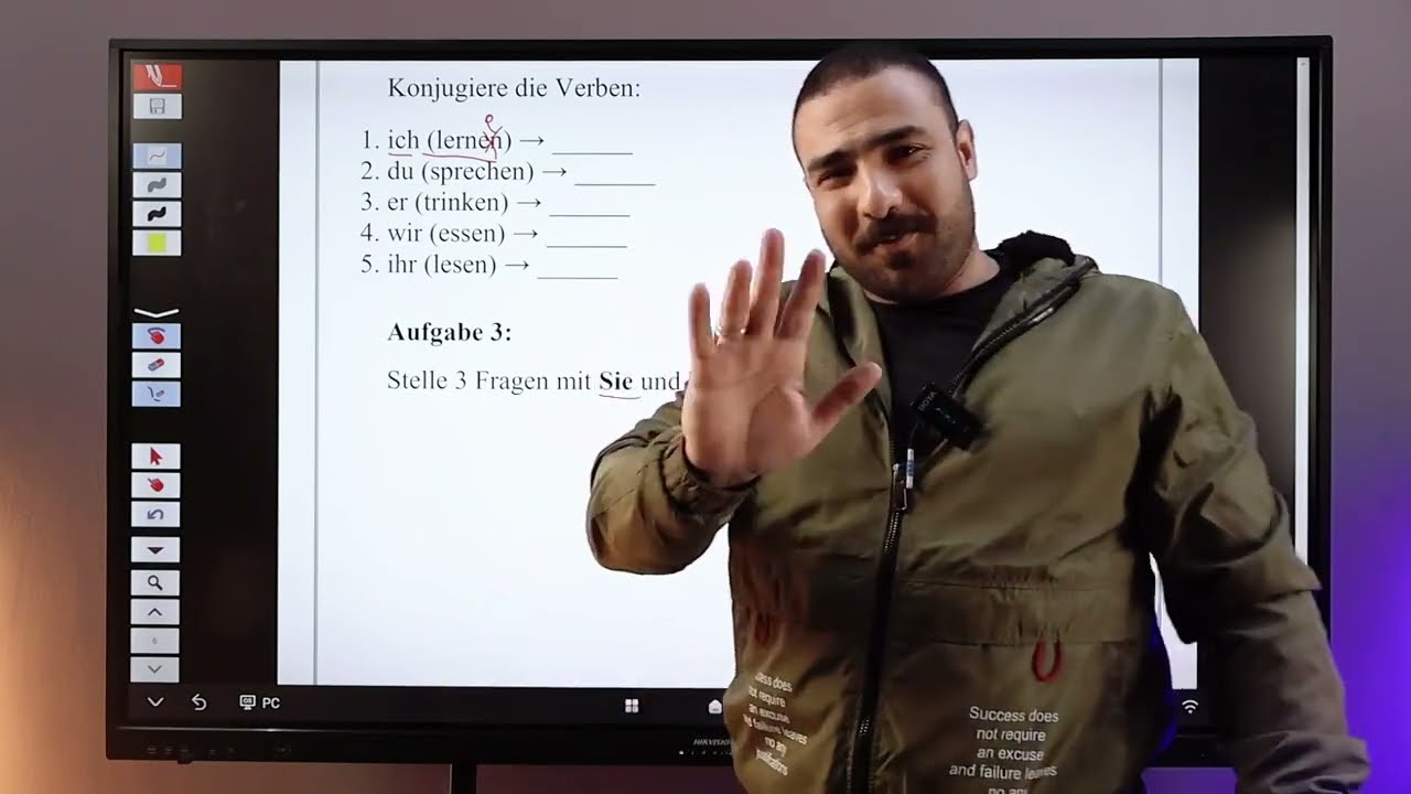 08-أسهل شرح للضمائر الشخصية وتصريف الأفعال في الألماني | كورس الـ A1 مع هير رجب 🇩🇪