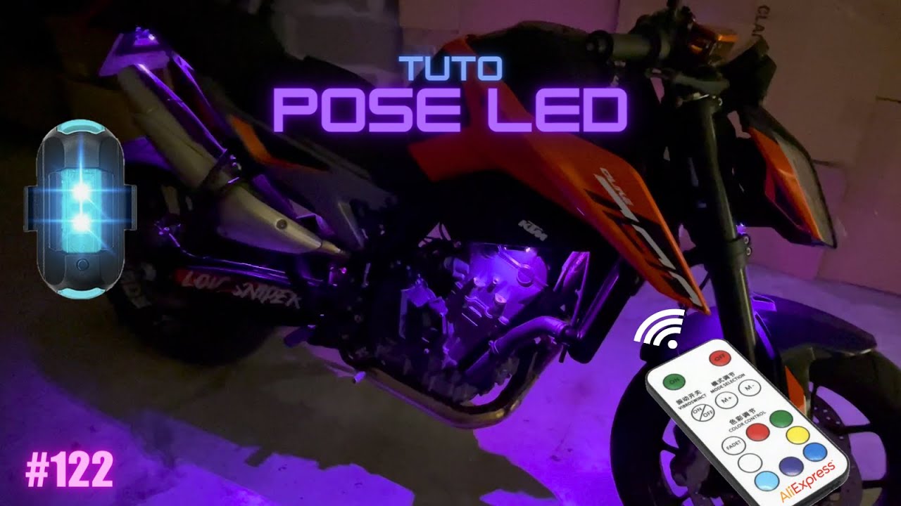 TUTO pose LED néon sur une moto ! #moto #tutorial