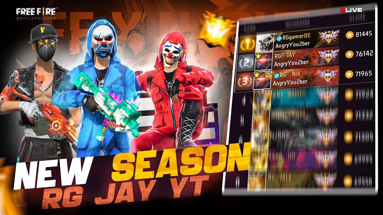 Reaching GrandMaster ❓ New Season Rank Push 🚀 #nonstopgaming #freefire #rai⭐ #rggamerlive