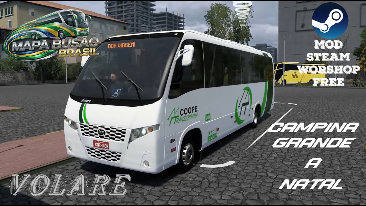 Mapa Busao Brasil | 1ª Viagem Campina Grande a Natal | Volare Pack de Onibus Christian Cardoso FREE