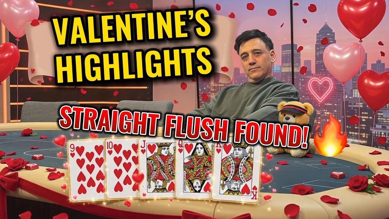 Valentine’s Day STUNNER! ❤️ Straight Flush & BEST HANDS | Venetian Poker Highlights