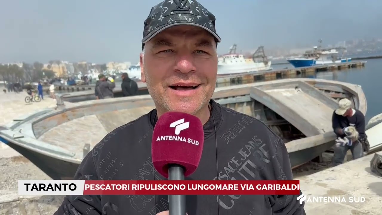 11 APRILE 2026   TARANTO   PESCATORI RIPULISCONO LUNGOMARE VIA GARIBALDI