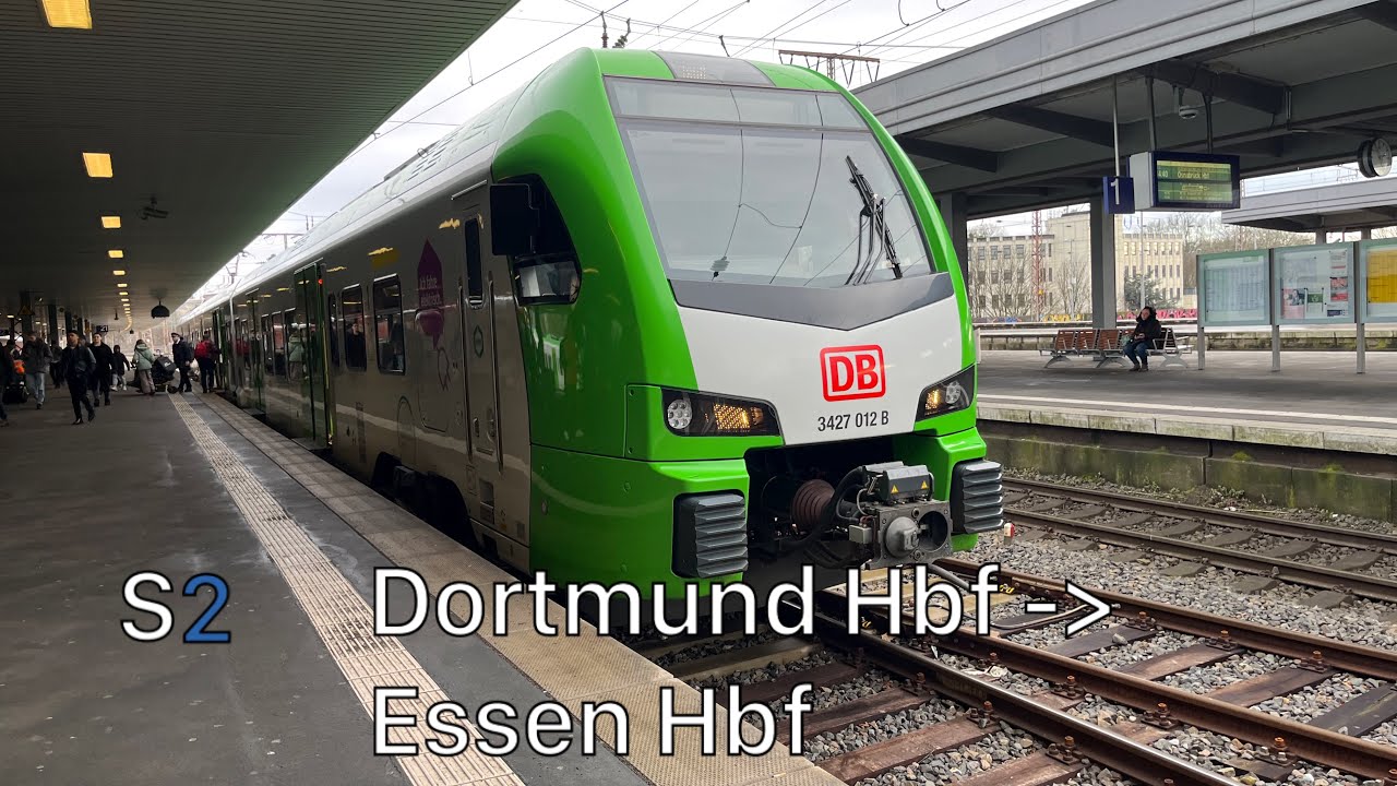 Die Mitfahrt mit der S2 von Dortmund Hbf bis Essen Hbf