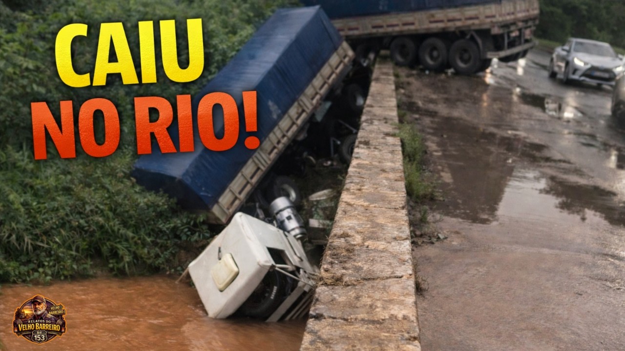 CAMINHÃO ENTRA NA PONTE… E A MANOBRA NÃO TERMINA BEM
