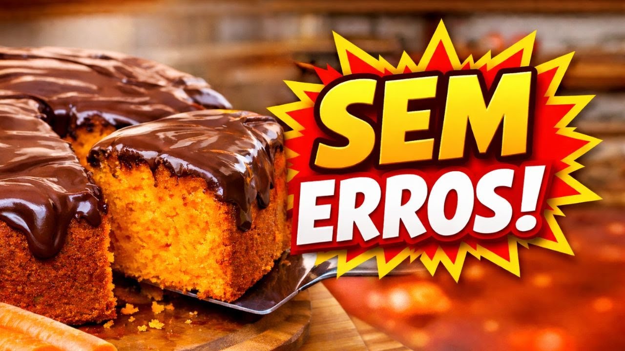 O SEGREDO DO BOLO DE CENOURA FOFINHO COM COBERTURA DE CHOCOLATE IRRESISTÍVEL